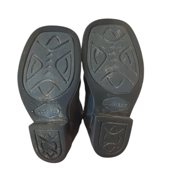 Old West Western 7.0 D Boots Boys Zip TPR Outsole Black Cactus Brown BSI1966 - Picture 3 of 3